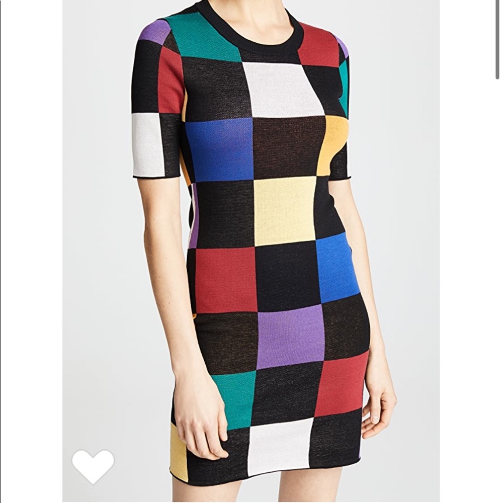 staud check dress